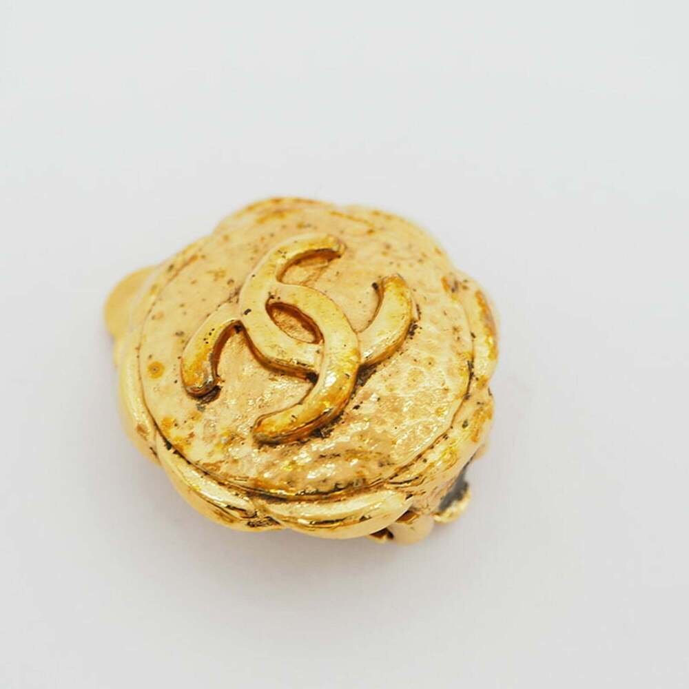 CHANEL Authentic Gold Logo Earrings - Picture 5 of 8